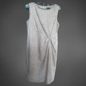 J.Mclaughlin Kamala Dress Faux Suede Beige Crocodelia